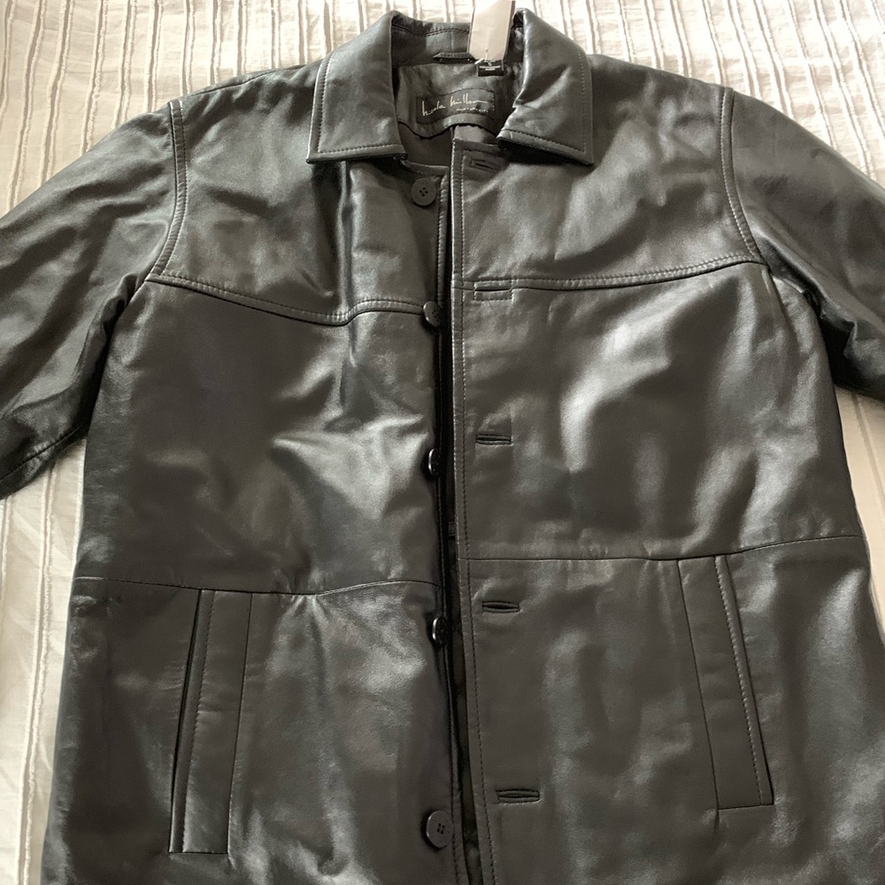 Women’s leather jacket (long trench coat)